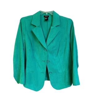 R•Q•T WOMAN, TEAL GREEN, 3 BUTTON JACKET. DRESSY OR CASUAL WEAR. SIZE 1X